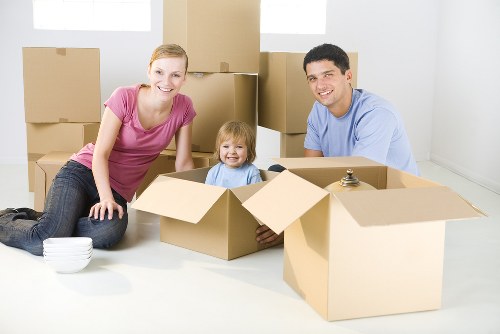 Boxes and furniture prepared for a home move in Streatham