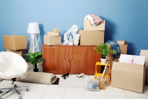 Furniture and boxes loaded into a van for transport in Streatham