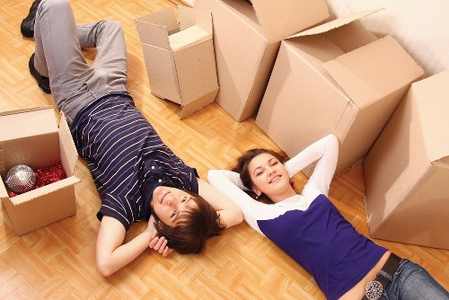 Moving boxes and desk items for a student relocation in Streatham
